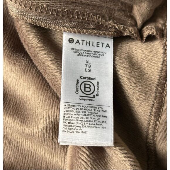 Athleta Cozy Karma Twist Neck Sweatshirt Pullover XL Tan Taupe - Picture 7 of 12